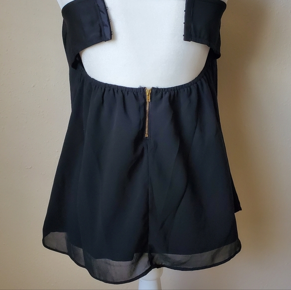 Foreign Exchange Sheer Black Strapless Top Size Small - Picture 3 of 11